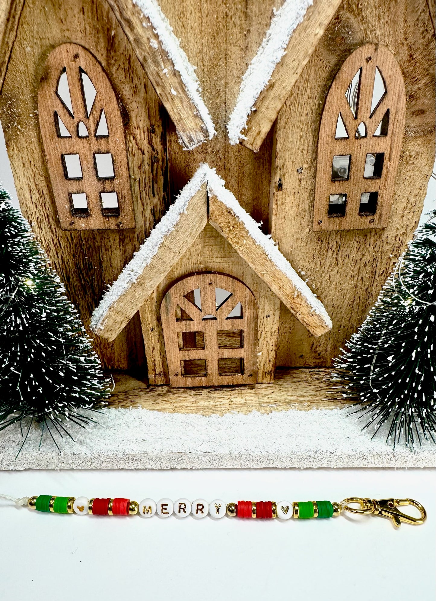 Merry Beaded Keychain