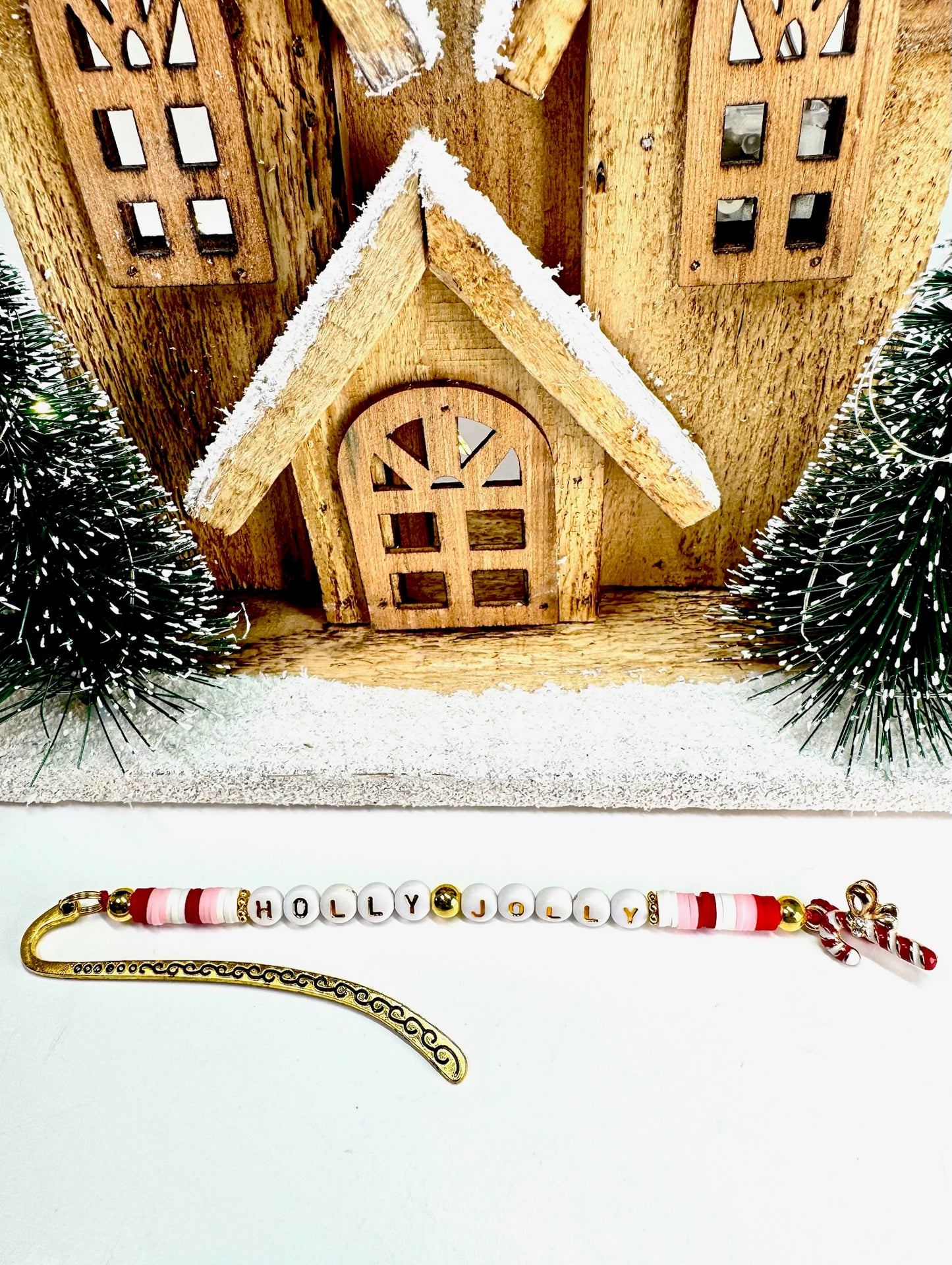Holly Jolly Beaded Bookmark