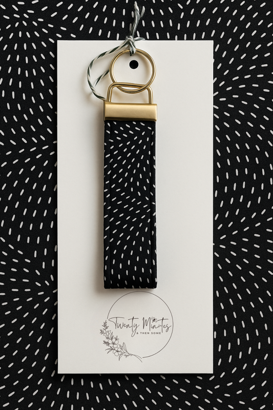 Black & White Line Art Wristlet