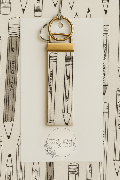 Black & White Pencil Wristlet