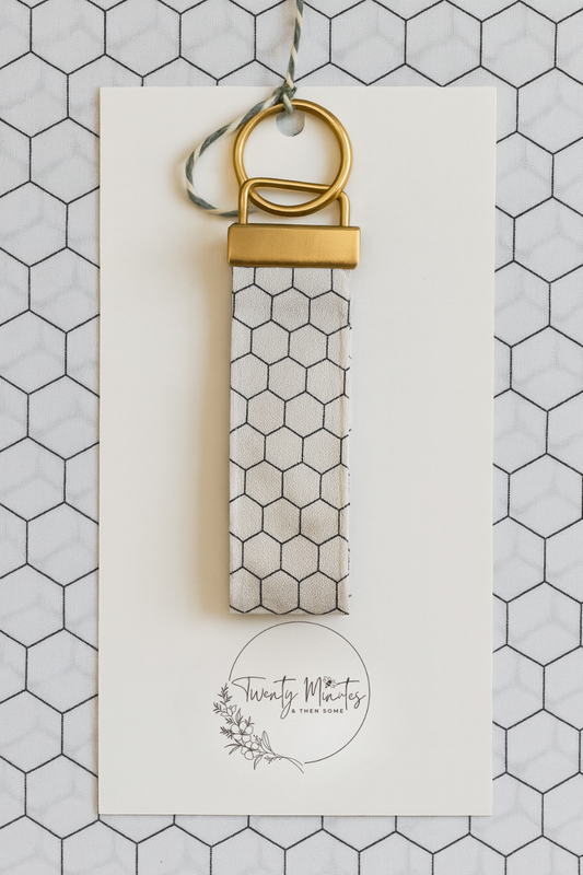 Black & White Honeycomb Wristlet