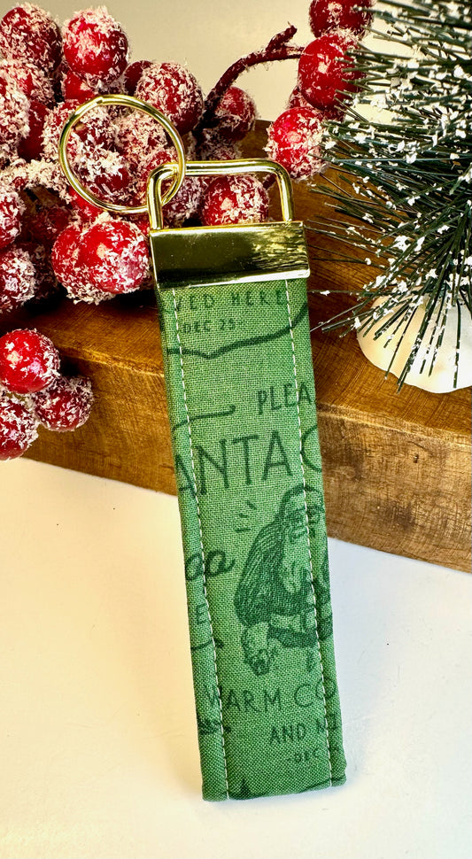Santa in Green Wristlet