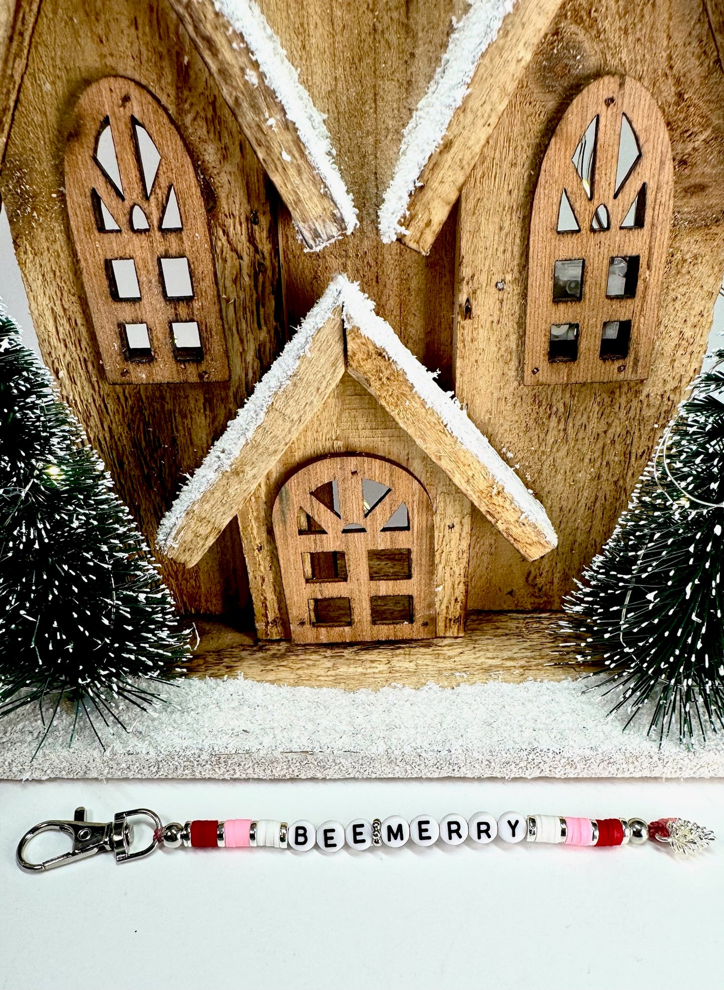 Bee Merry Beaded Keychain