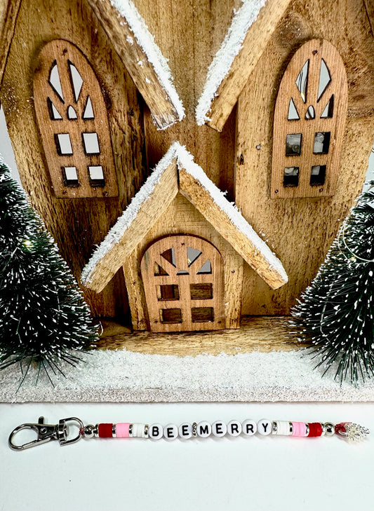 Bee Merry Beaded Keychain