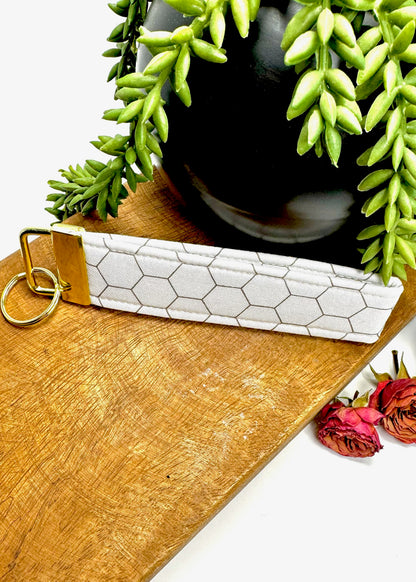 Black & White Honeycomb Wristlet