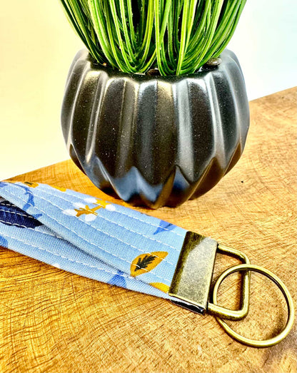 Blue Floral Lanyard